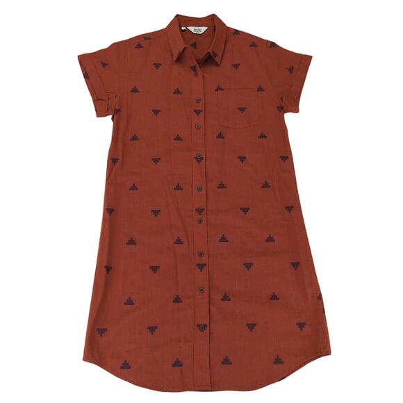 Bridge & Burn Dresses & Skirts - Bridge & Burn Organic Cotton T-shirt Dress Button Front Women's Small Orange